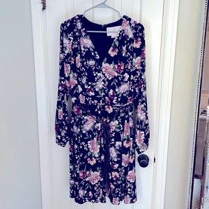 Gal Meets Glam Rosalind Navy And Pink Dress, Size 14